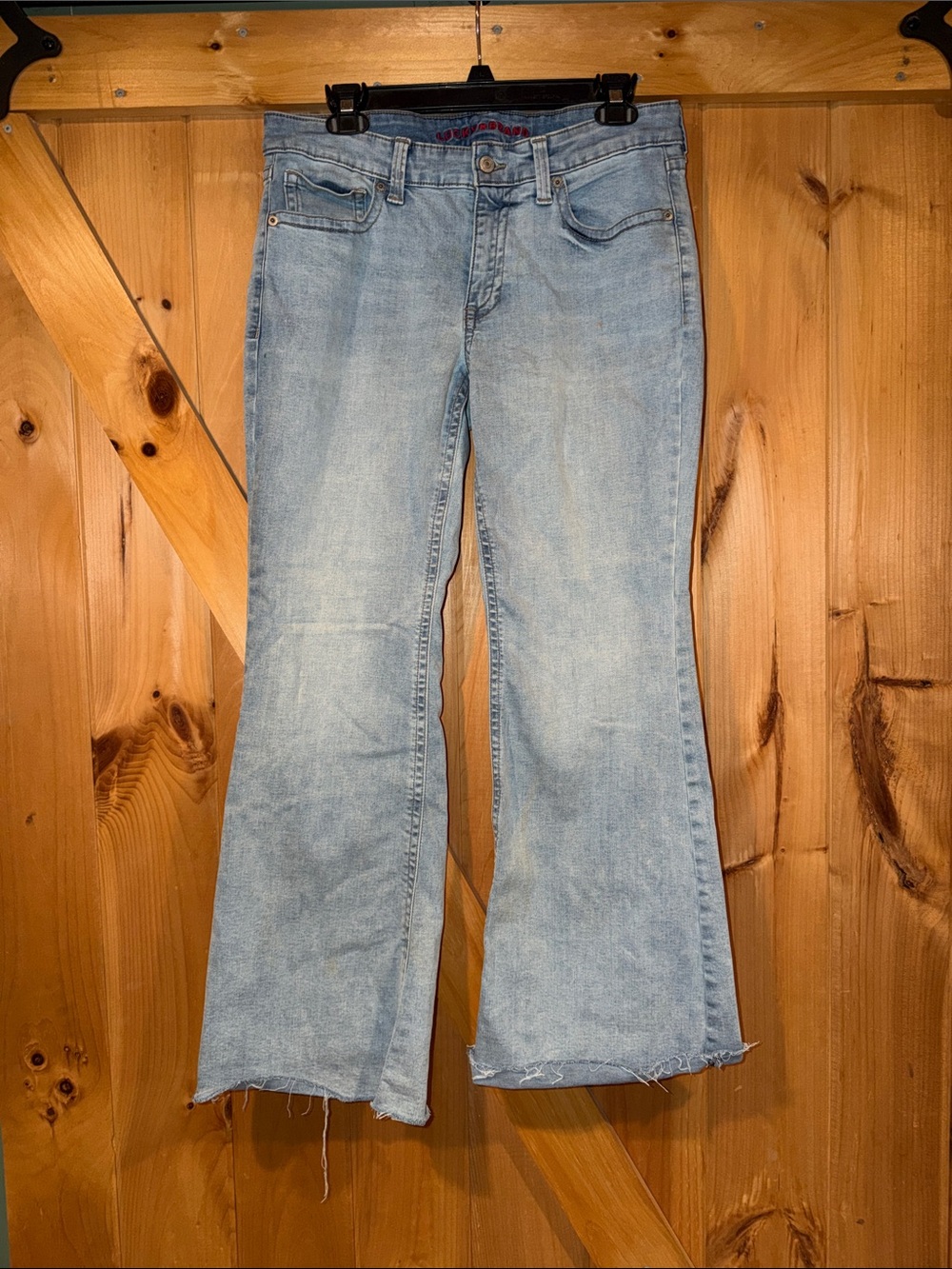 Lucky Brand Light Blue Flare Jeans with Raw Hem